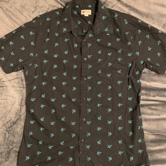 Haggar Other - black and teal swordfish men's button down